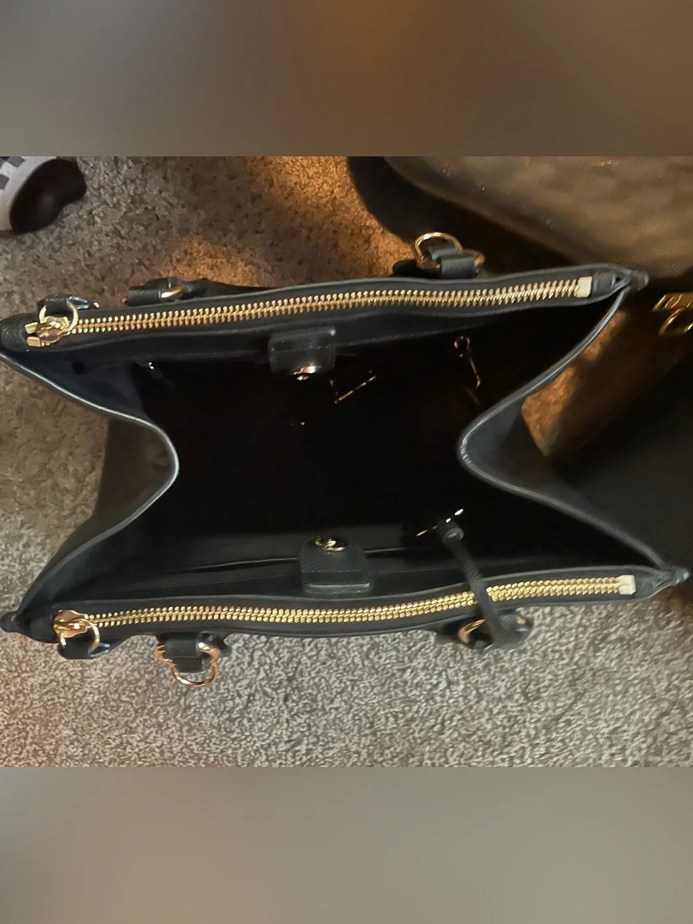 Coach Black Leather Briefcase and Matching Tote Set